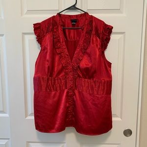 Ruffled Satin Blouse